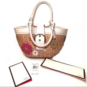 COACH Limited Edition 2004 Basket Bag w/ Flowers